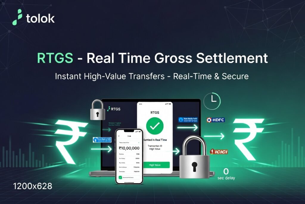 RTGS - Real Time Gross Settlement banking system illustration