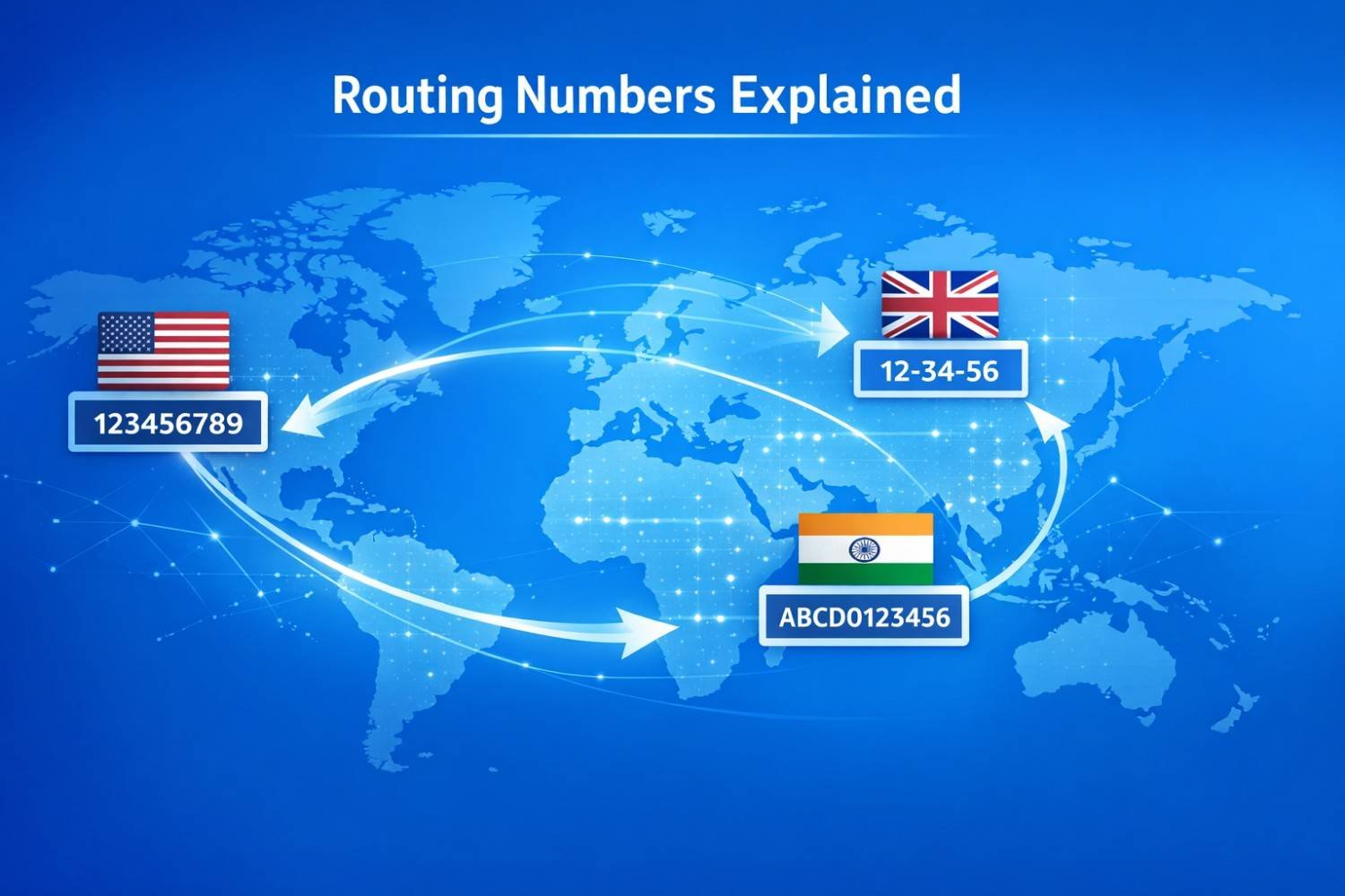 "Illustration showing routing number placement on a bank check"